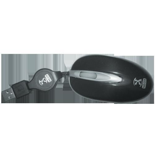 Mouse USB c/ cabo retrátil
